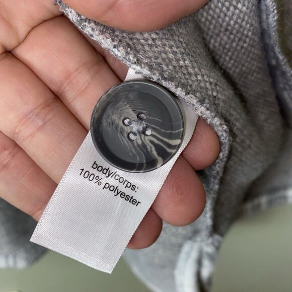 Maurices Gray Plaid Button Front Cardigan Coat Jacket Womens Medium - Picture 6 of 7